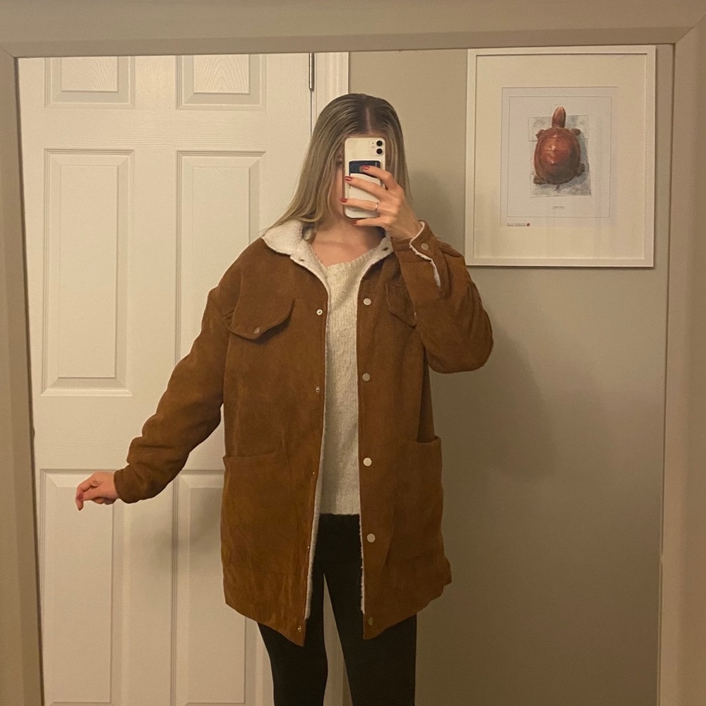 Boohoo Corduroy Fleece-Lined Jacket/Coat